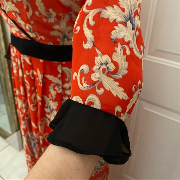 Nasty Gal Baroque Red Long Maxy Chiffon Dress - Picture 8 of 13